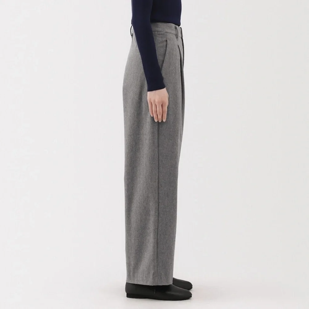 Muji Brushed Wide Trousers - sz L - Picture 2 of 7